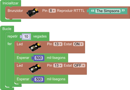 Programa ArduinoBlocks de la placa Keyestudio UNO (compatible con Arduino UNO)